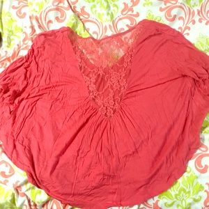 Pink lace back shirt