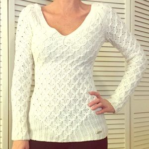 Guess cream, knit, v-neck sweater