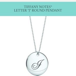 Tiffany notes "J" pendant necklace