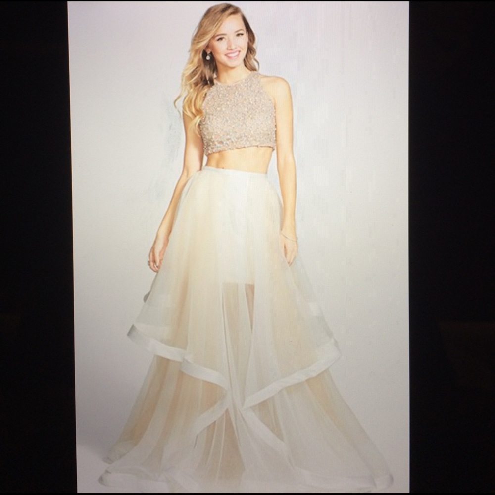 2 Piece White Prom/Pageant Dress