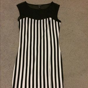 Black and white striped dress