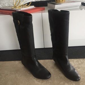 Steve Madden Intyce black leather boots.