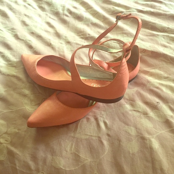 Ankle wrap around ballet flats