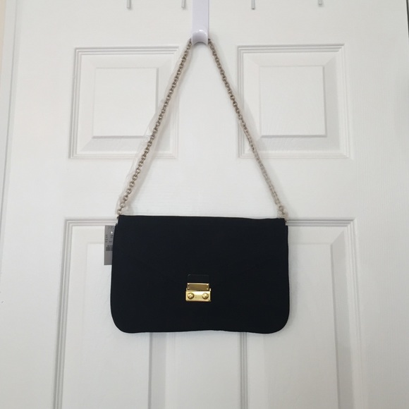 Brand new Jcrew black lock envelope clutch