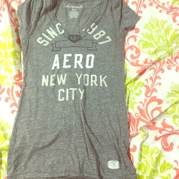 Gray Areo V neck