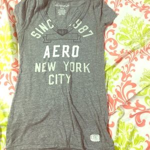 Gray Areo V neck