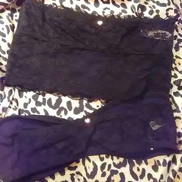 VS PINK black lace bandeaus (x2)