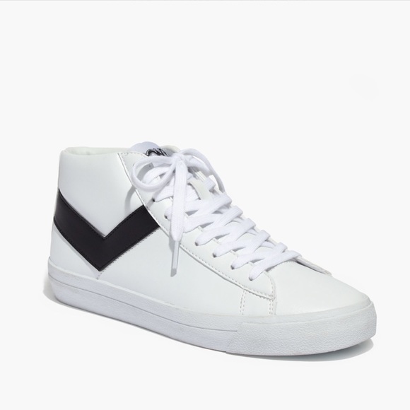 Madewell x Pony Topstar Leather Hightop Sneakers