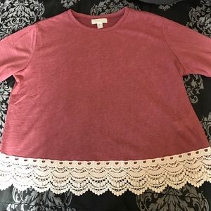 Forever 21 Plus Size Crotchet Trim Top