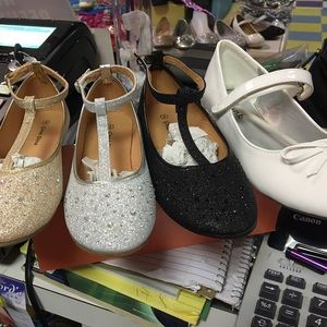 Shoes from size 10 and 12 black silver 15 dollars