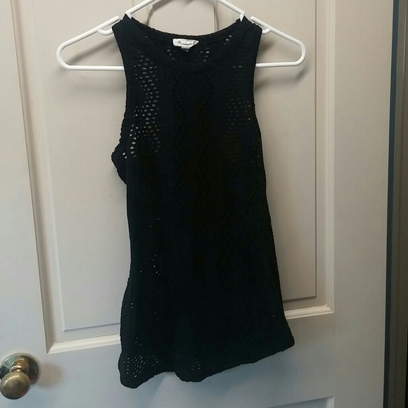 Black silence + noise size sm razor back tank top.