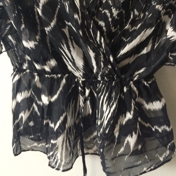 Sheer black and white blouse - Picture 2 of 2