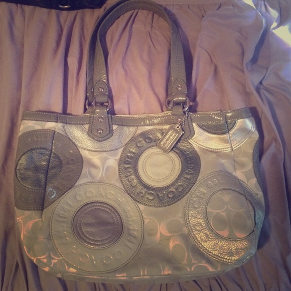 Coach handbag silver