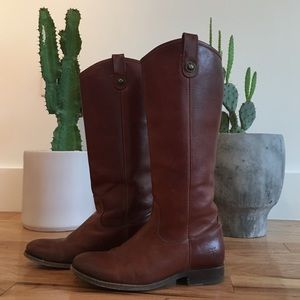 Frye Melissa Button Cognac Soft Vintage Leather, 7