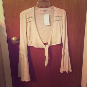 Tobi Boho Shrug, Crop Cardigan with Split Sleeves