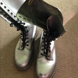 Doc martens silver 14 eye boots size 8