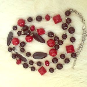 🔥Black and Ruby/Red 42" Adjustable Necklace