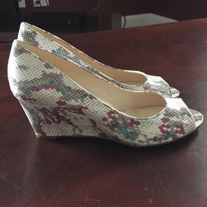 Never worn snakeskin wedges