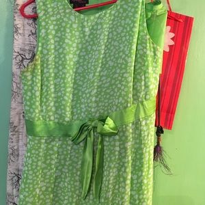 Darling green and white dress