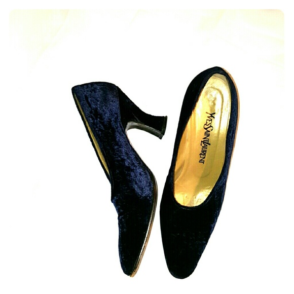 Yves saint Laurent Blue Suede Shoes Sz 9