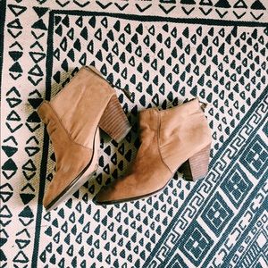 Faux suede ankle boots