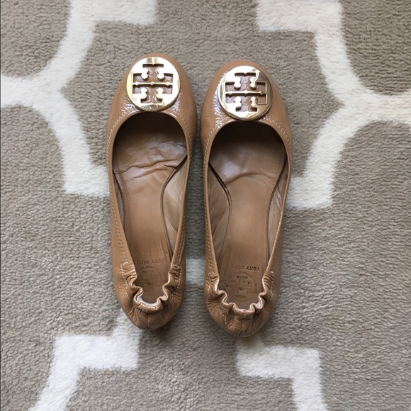 Tory Burch Reva Leather Ballerina Flat