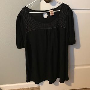 Faded Glory Black Shirt with tiny Beads on top!
