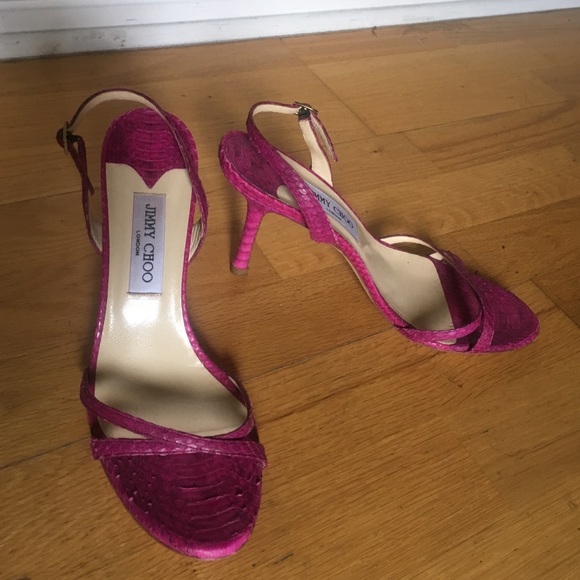 Jimmy Choo!!  Size 40 Snake Skin and Fuscia!!!