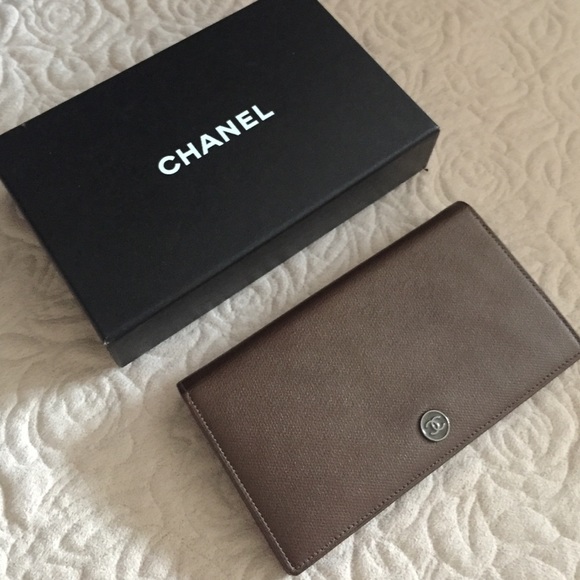Authentic Chanel brown bifold wallet