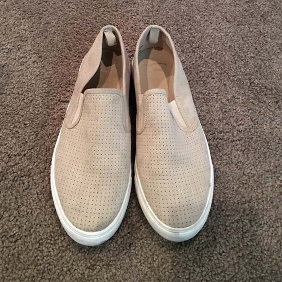 Cream slip on sneakers
