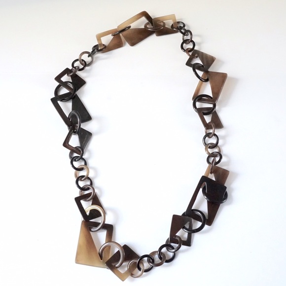Statement modernist horn necklace