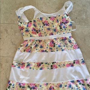 Yellow and white floral dress