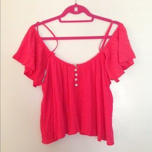 Off the shoulder flowy crop top