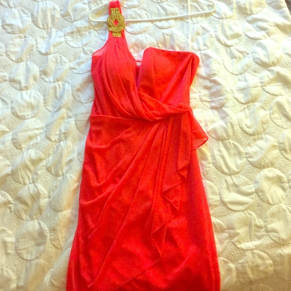 One shoulder cocktail dress
