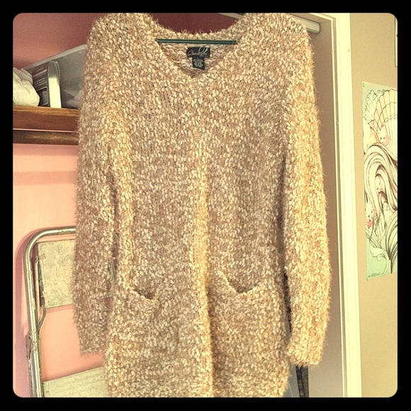 Heavy tunic length shaggy sweater