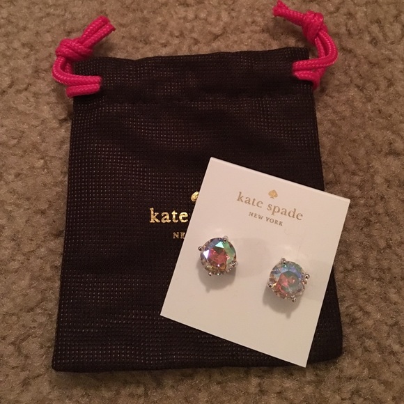 Kate Spade abalone and silver gumdrop earrings