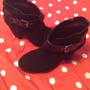Jessica Simpson black suede booties.