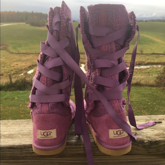 Purple Lace-Up Uggs