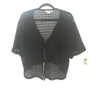 Black Crochet Cardigan