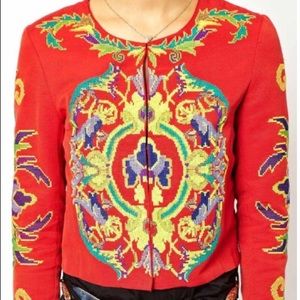 ASOS Jacket with Floral Embroidery - Red