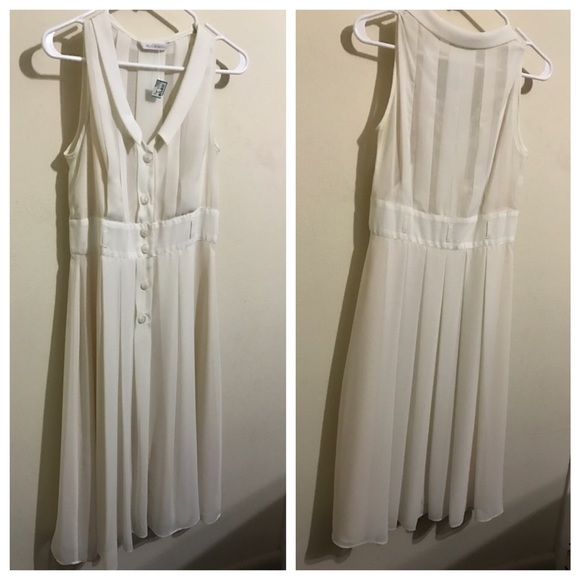 Black Halo white sleeveless dress