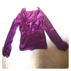 S Silky Ruffle Purple Rampage Blouse