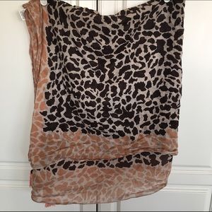 Giraffe print brown and blush scarf