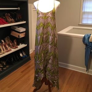 Handkerchief high low maxi dress