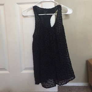 Navy velvet burn out polka dot club Monaco top