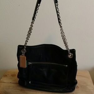 Coach 21199 Black Leather Poppy Slim Tote