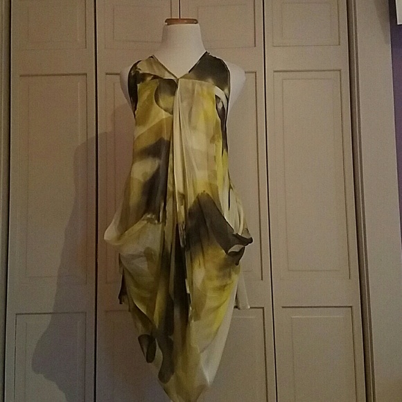 Sheer Draped Silk Printed Top