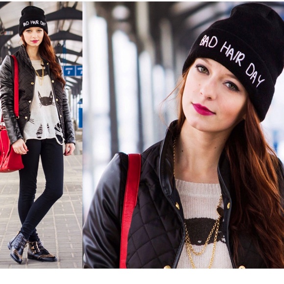 NEW "BAD DAY HAIR" BEANIE HAT UNISEX - Picture 2 of 2
