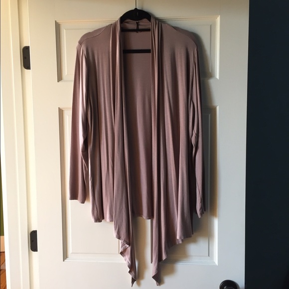 Taupe jersey open front cardigan XXL