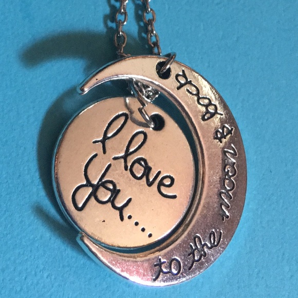 (B2) I Love U 2 The Moon Necklace - Picture 2 of 3